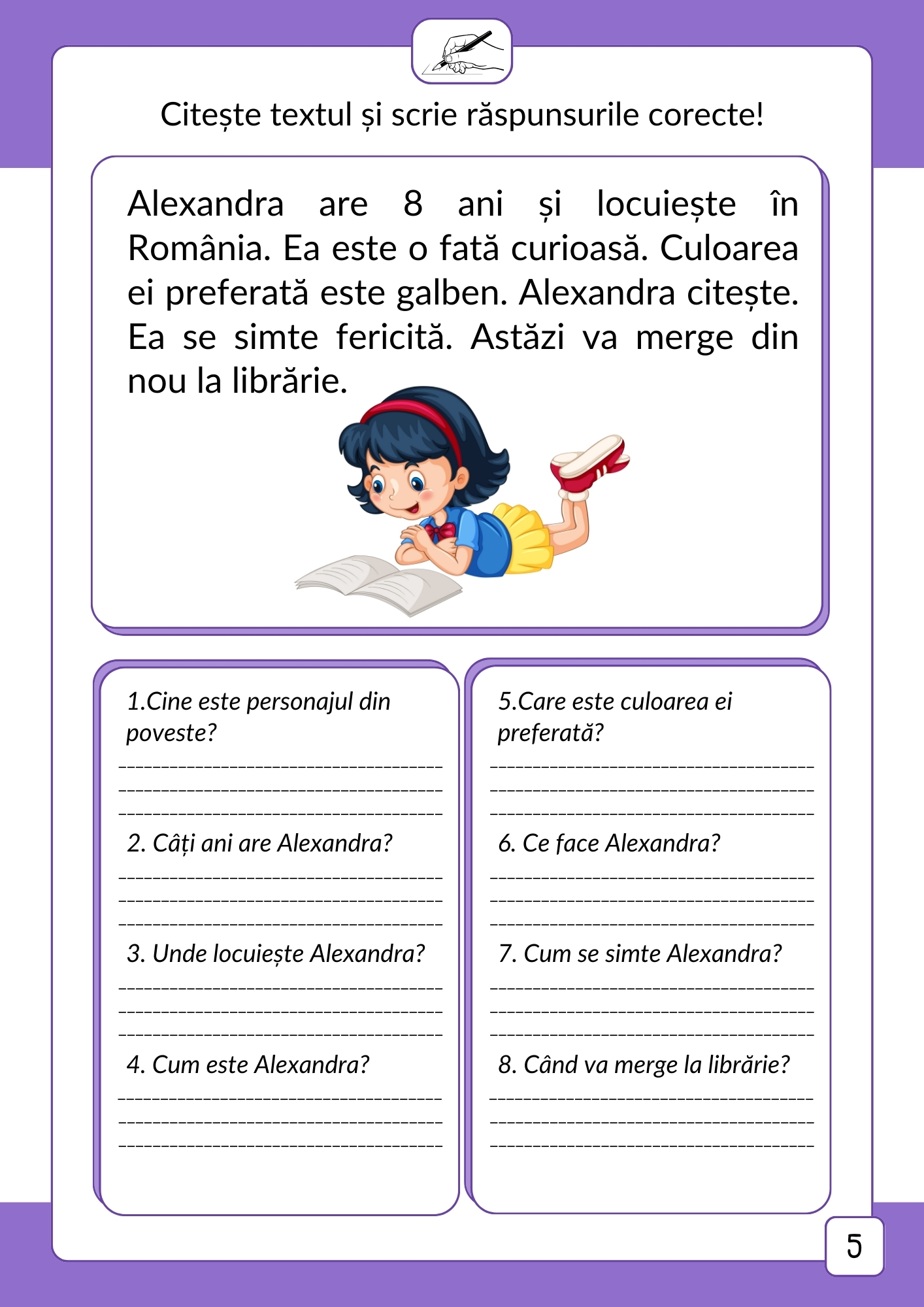 Citesc și înțeleg - Nivelul 5: Dezvolt abilitatea de înțelegere a textelor citite - citesc și scriu