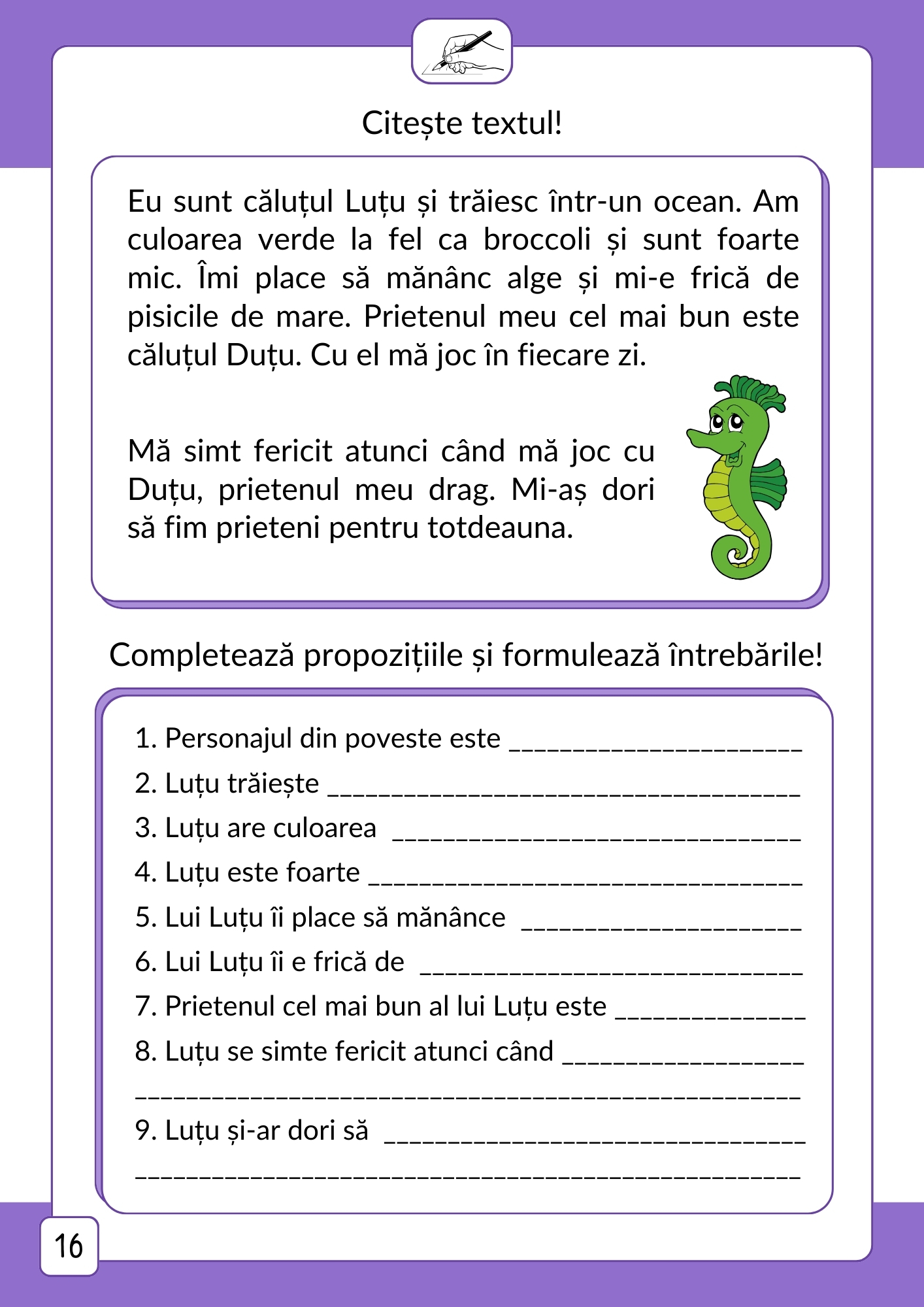 Citesc și înțeleg - Nivelul 5: Dezvolt abilitatea de înțelegere a textelor citite - citesc și scriu